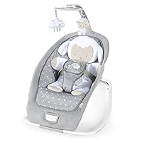 Ingenuity, Cuddle Lamb Babywippe Babyschaukel mit Schaukelfunktion und Vibrationen, Spielbogen mit 2 Plüsch Spielzeug, Musik, 4 Naturgeräuschen und Lautstärkeregler, ab Geburt bis 18 kg