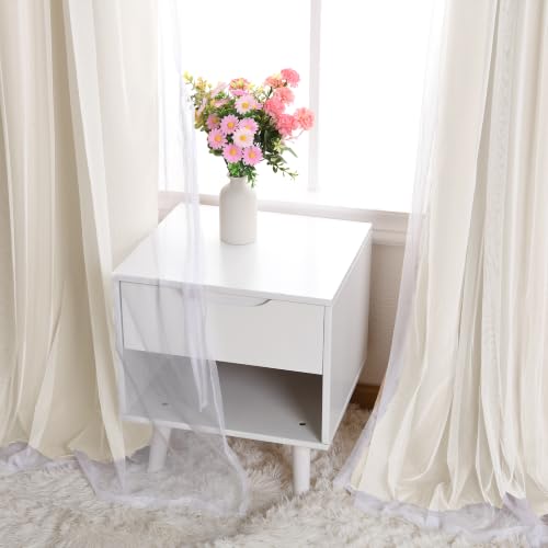 Image of DWCN Blackout Curtains with Sheer Overlay 63 Inch Long, Light Beige, 2PCS | Mix & Match Double Layer Window Panels for Bedroom Living Room Drape, Grommet Top, 52 inch Wx63 inch L