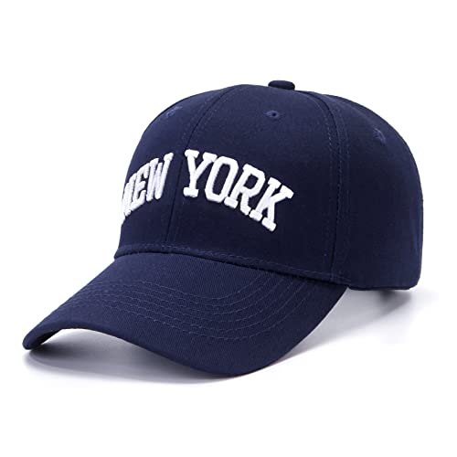 Wodxcor Classic Baseball Cap New York Embroidery 100% Cotton Adjustable Dad Hat Men And Women (Dark Blue) #TOP5
