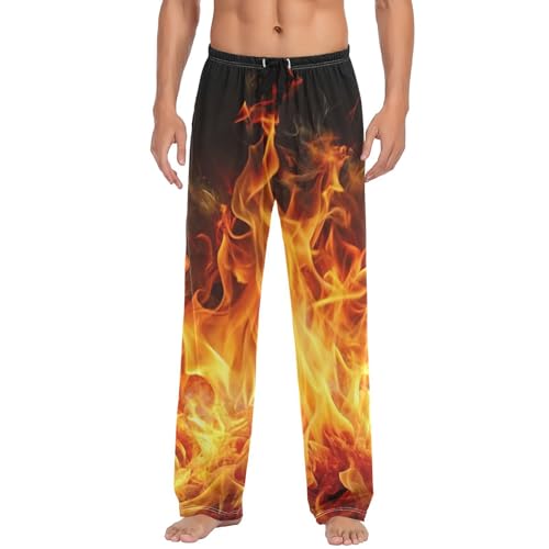 Pajama Pants Fire Flames Abstruct for Men Men's Separate Bottoms, Lounge Pants with Pockets S