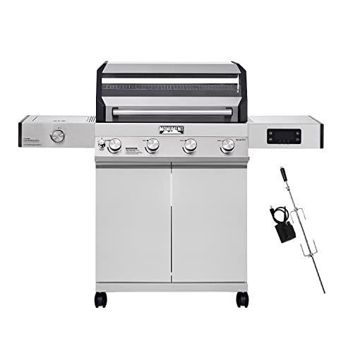 Monument Grills Denali D405 4-Burner Liquid Propane Gas Smart Bbq Grill Stainless Steel With Rotisserie Kit(2 Items) #TOP11