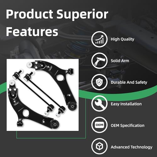 Torsiva 4pc Front Lower Control Arm Ball Joint Sway Bar End Links Compatible with Hyundai Azera Sonata 2012 2013 2014, Fit for Kia Cadenza Optima 2012 2013 2014 2015 2016#OE K622825 K622826 K750658 by Torsiva - Used condition - Image 3