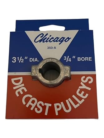 3-1/2" x 3/4" Bore, with Keyway, A-Groove, Chicago Die Cast Pulley. 100% Made in the USA!