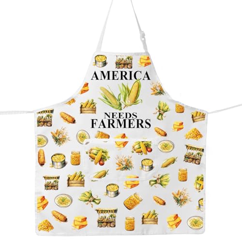 JNIAP Farm Corn Apron Farmer Gift Agriculturist Apron America Needs Farmers Gifts Support Your Local Farmers Apron (America Needs ap)