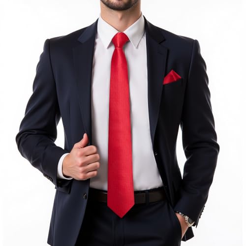 Image of DiBanGu Mens Zipper Ties Silk Adjustable Necktie Pocket Square