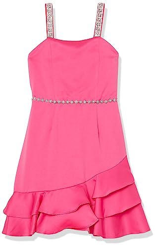 Speechless Girls' Sleeveless Bridal Satin Fit and Flare Party Dress
