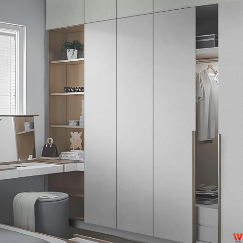Image of WISDOM Silver Matte Metallic Self Adhesive Wallpaper Premium Peel & Stick Decorative Vinyl Film for Kitchen Cabinets, Wardrobe, Furniture, Table & Home Decor (20x120 in)