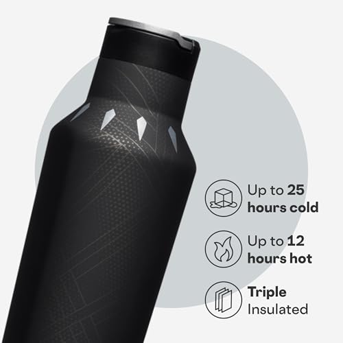 Corkcicle Sport Canteen - Beverages Cold 25 Hours - Triple Insulated Stainless Steel - Screw-On Lid - Reusable Bottle - Summer Drinkware Gift - Keeps Drinks Ice Cold - 20 oz - Black Panther by Corkcicle - Image 3