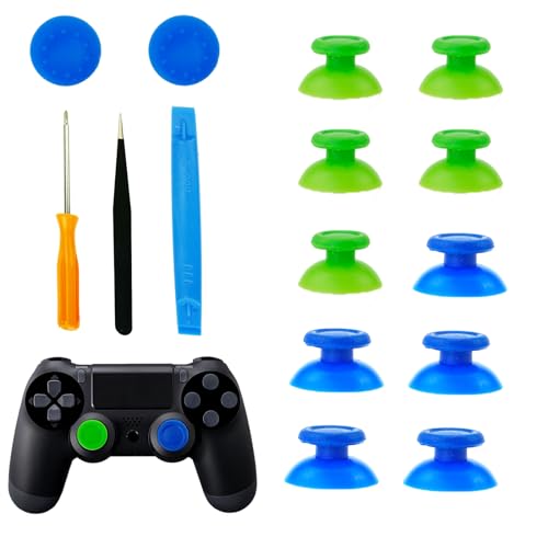 CTHTBZ 10PCS Replacement Thumbsticks for PS4 Slim Pro Controller, 3D Joysticks Analog Thumb Sticks Compatible with Playstation 4 Controller,with Screwdriver Tweezer Open Tool (Red)