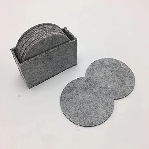 Generico Sottobicchiere Assorbente Sottobicchiere in Feltro (con Custodia) Sottobicchiere Applicabile Bere, Dim Sum, Bere caffè-Circolare 8 pezziDesign Intelligente