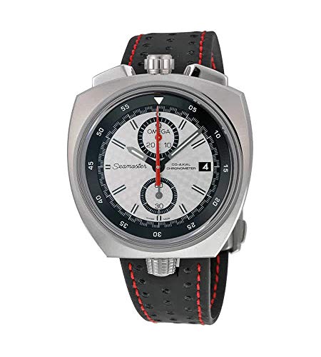 Omega Seamaster Bullhead Automatic Silver Dial Black Leather Strap Mens Watch 22512435002001