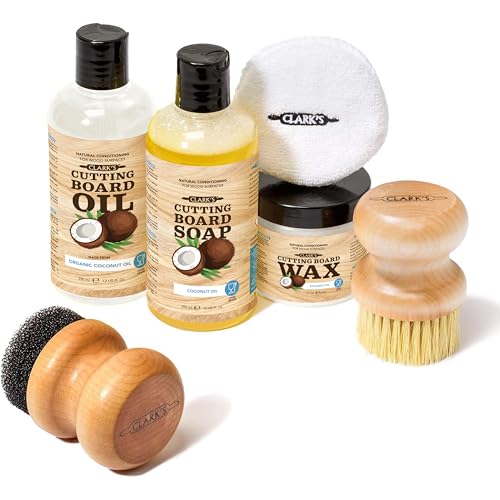 CLARK'S Cutting Board Care Kit with Coconut Oil - Includes