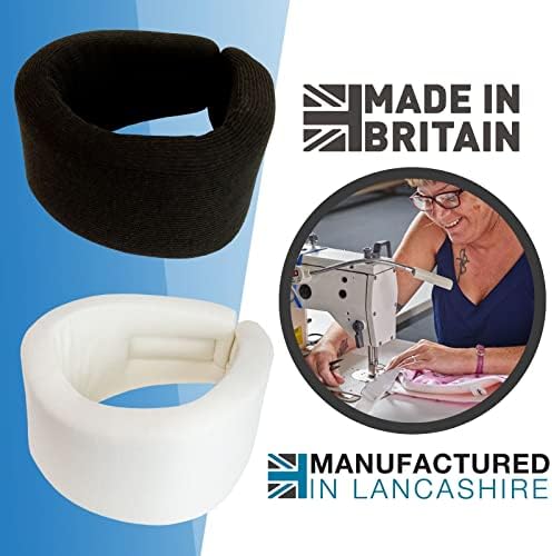 SOLACE BRACING Perfect Fit Neck Support (2 Colours/15 Sizes) - British Made & NHS Supplied Cervical Neck Collar Brace for Stabilising Day & Night - No.1 for Pain & Pressure Relief - Black - 17" x 2.5"