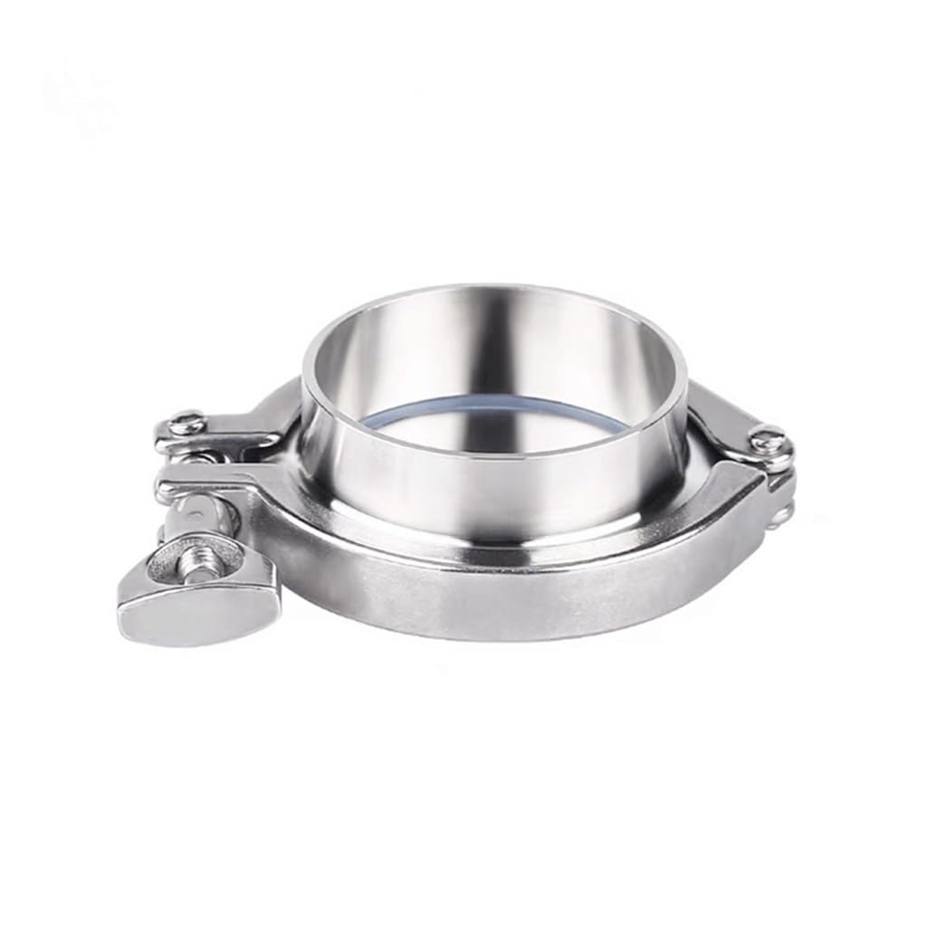 Juego de 1 casquillo de soldadura sanitaria de acero inoxidable 304 con tapa, abrazadera Tri-Clamp y junta de silicona for uso doméstico y de jardín.(89mmx106)