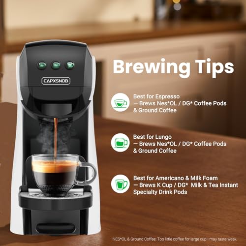 Image of Warriors1 Coffee Maker for Keurig K Cup, Espresso Machine for Nespresso Original, Dolce Gusto Coffee Pods, Ground Coffee, Coffee Machine for Cappuccino & Latte, Programmable, 20 Bar, 28 oz Reservoir