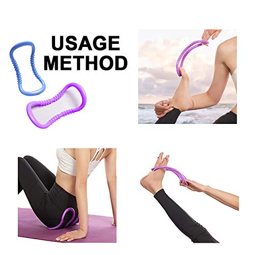 Sunbaca 2 pcs Yoga Círculo Resistência Ao Estiramento Anel Pilates Fascia Massagem para Relaxamento