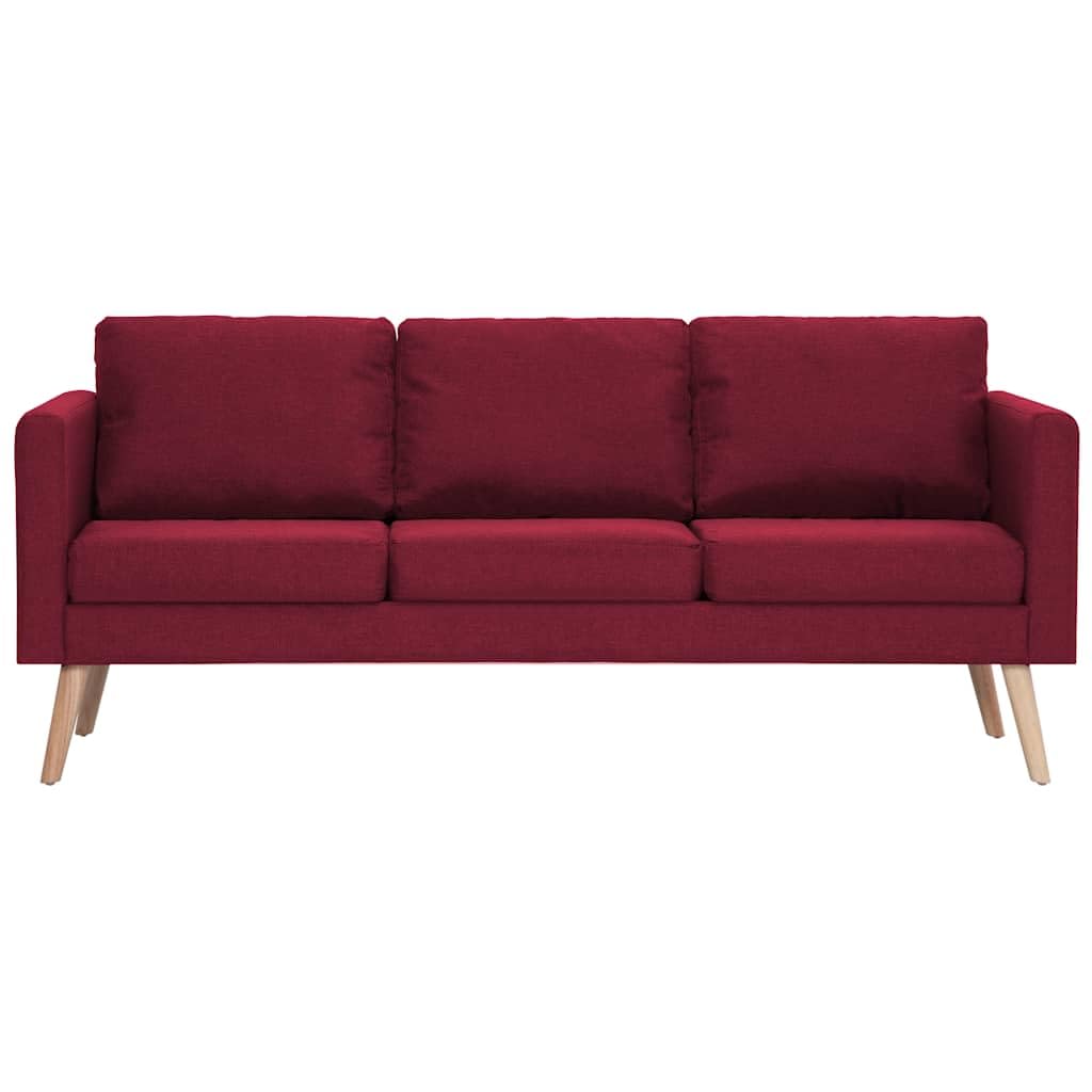 vidaXL 3-Sitzer-Sofa Stoff Weinrot