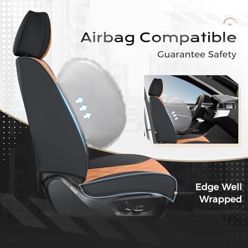 Image of Coverado Car Seat Covers, Front Covers for Cars, Car Seat Cover Front Seats, Car Seat Protector Waterproof, Leather Car Seat Cushion, Universal Interior Covers Seat Protectors for Most Cars Purple