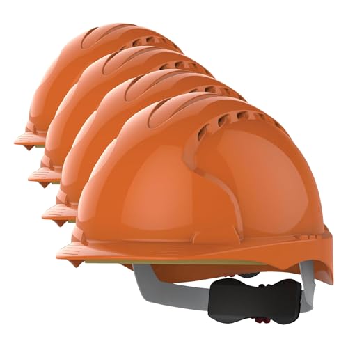 Casque orange JSP Evo3 ventilé pour chantiers extérieurs et travaux publics