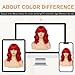 AGO Red Wigs Short Wavy Hair with Bangs Curly Bob Wig Shoulder Length 14Inch Synthetic Hair for Women Girl Colorful Wig Heat Resistant Fiber Hair for Daily Party Halloween Cosplay Use(116A#DarkRed)