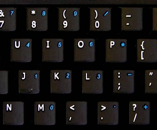 Calcomanías para Teclado Inglés US Fondo Negro miniatura 4
