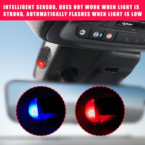 image for Augeny 2PCS Car Solar Power Simulated Dummy Alarm, Anti-Theft LED Flas