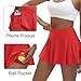 LTMNSZO Women's High Waisted Pleated Tennis Skirts with Pockets Inner Shorts Lightweight Athletic Golf Skorts for Women Red, S
