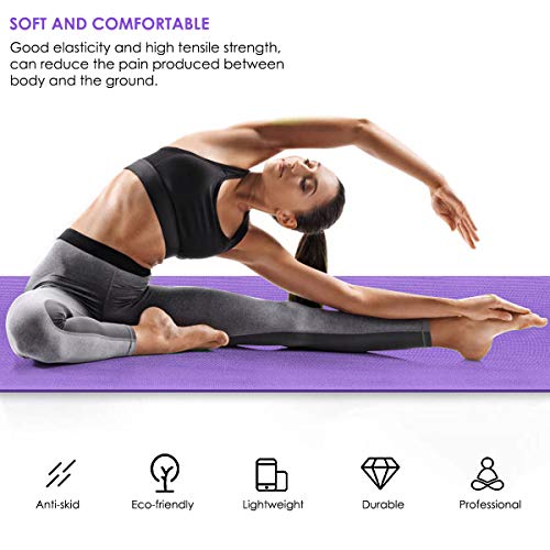 Camidy Yoga Mat EVA Non-Slip Durable Fitness Pad Workout Exercise Gym Pilates Meditation Accessory Tool - Thumbnail 5