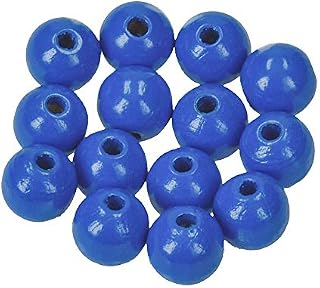 Efco 1400848 10 mm 53-Piece Wooden Beads Hole, Middle Blue