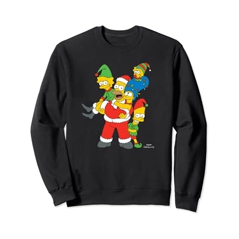 The Simpsons Marge Homer Bart Lisa Maggie Holiday Sweatshirt Cover