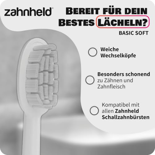 Zahnheld Bürstenkopf Basic Soft 3er Set für Gero G2 & G3, weich, Weiß – Ansicht 2