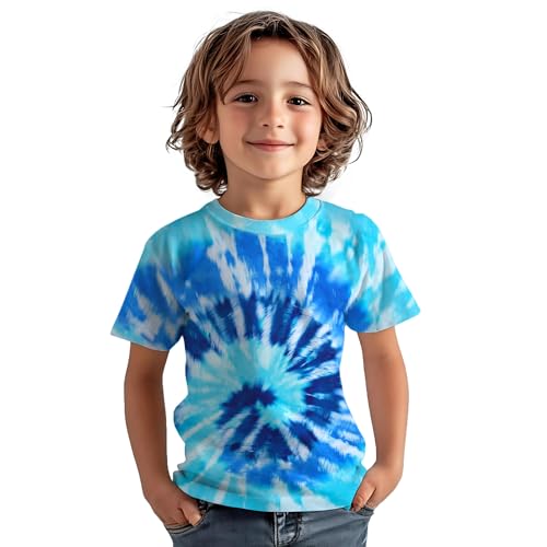Image of Kids Tie Dye Shirt for Boys Girls Children Tie-Dye Hippes Tshirt Short Sleeve Tee Shirt for Todder