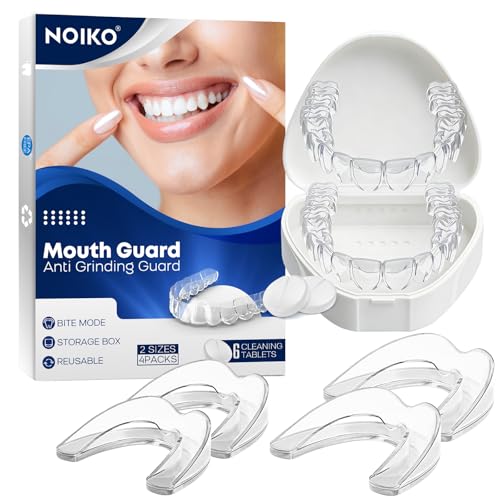 Anti Grinding Guard for Adult with 6 Cleaning Tablets, Mouth Guard for Clenching Teeth at Night Upgraded Safety EVA Material, Night Guards for Teeth Grinding,Mouth Guard for Grinding Teeth at Night
