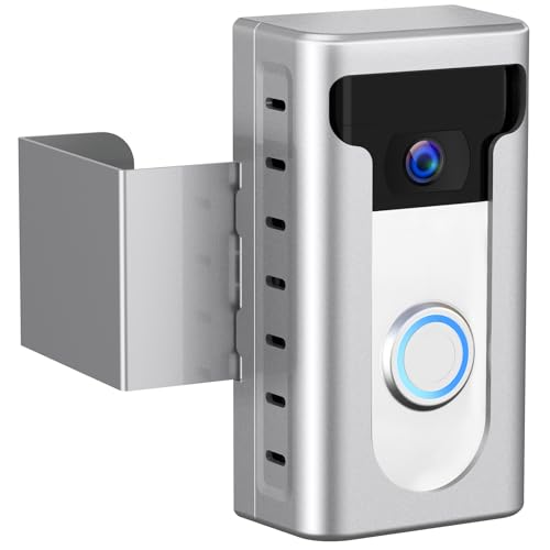 KIMILAR 2024 Upgrade Anti-Theft Video Doorbell Mount, Not Block Doorbell Motion Sensor, Adjustable No-Drill Mounting Bracket Wedge Holder Accessories for Home Rentals Office Room（Silver）