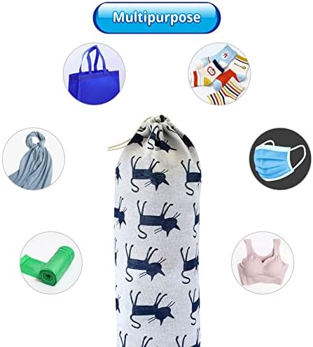 Plastic Bag Holder, Foldable Washable Grocery Bag Dispenser Recycling Shopping Bag Organizer Grocery Bag Storage Holder Carrier BagShopping Bag Holder Organizer and Dispenser for Home Kitchen (cat)
