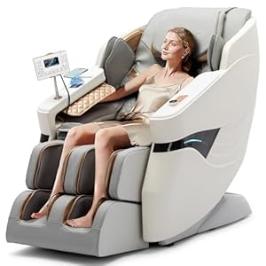 Artist hand Massage Chair Full Body, Zero Gravity Massage Chair SL-Track Shiatsu Massage Recliner Chair with 12 Modes, Bluetooth Speaker, Body Scan, Heating, Foot Rollers, Airbags, AI Control, White
