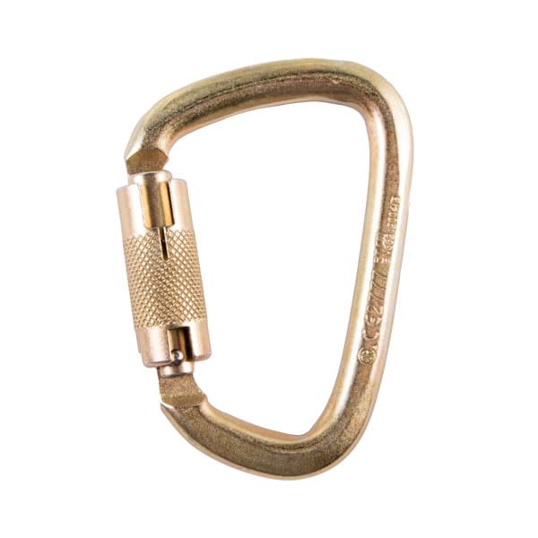 Image of 7401 4 7 /8 in Steel Carabiner, ANSI 50kN Heavy Duty Auto Twist Lock Carabiner Clip, Construction, Tower Climbing, Utility Fall Protection