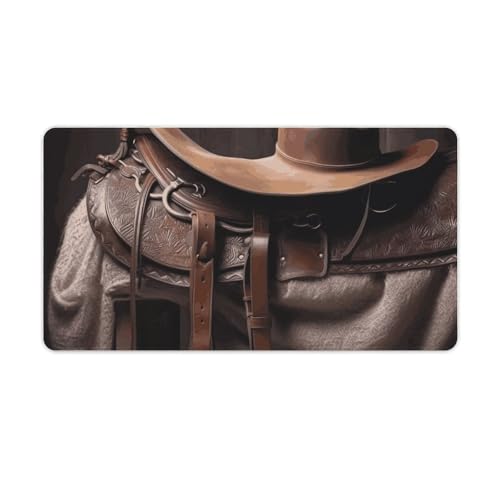 Tapis de bureau imperméable et antidérapant 75x40 motif selle de cheval