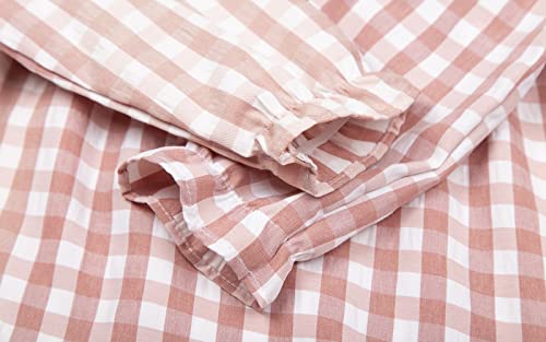 Mud Kingdom Toddler Girls Nightgown Long Sleeve Cute Plaid Peter Pan Collar Sleepwear Soft Pink 2T #TOP5