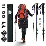Collapsible Trekking Poles for Hiking 2 Pack - Adjustable Aluminum Hiking Poles, Lightweight Walking...