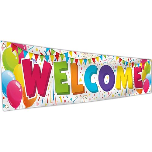 Welcome Banner - Welcome Home Banner 6 x 1.3ft - Welcome Back Decorations (White)