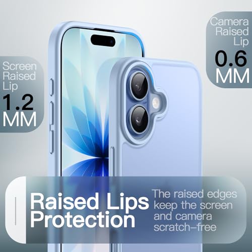 Image of JETech Matte Case for iPhone 17 6.3-Inch, Shockproof Military Grade Drop Protection, Frosted Translucent Back Minimalist Phone Cover, Anti-Fingerprint (Mist Blue)