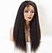 Chantiche Natural Looking Italian Yaki Lace Front Wigs Best Brazilian Remy Human Hair Wigs with Baby Hair for African Americans 130 Density 16 Inch Natural Color