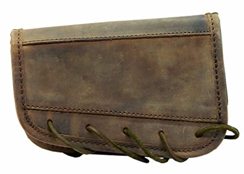 Leather Gun Buttstock Cover Cheek Rest Pad With Rifle Shell Holder Ammo Cartridge 30-06,30-30,.308 (Right Hand - Rustic Brown) #TOP3