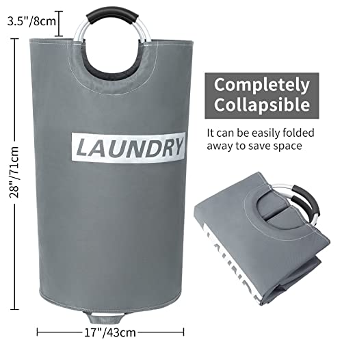Zero Jet Lag 115L X-Large Laundry Basket Collapsible Fabric Laundry Hamper Tall Dorm Laundry Bag With Handles (Black And Silver Grey) #TOP5