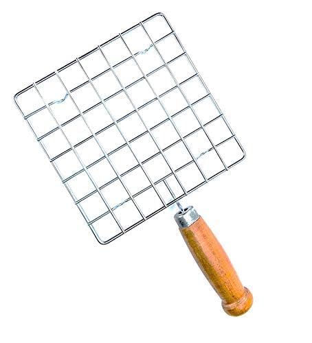 Stainless Steel Papad Maker: Kitchen Finds Bati Maker Oven on Gas with Roaster Wire, Gas Stove Grill, Roasting Grill Net Pan & Round Wire Rack for Efficient Cooking (Square Wooden, Large)-image-32