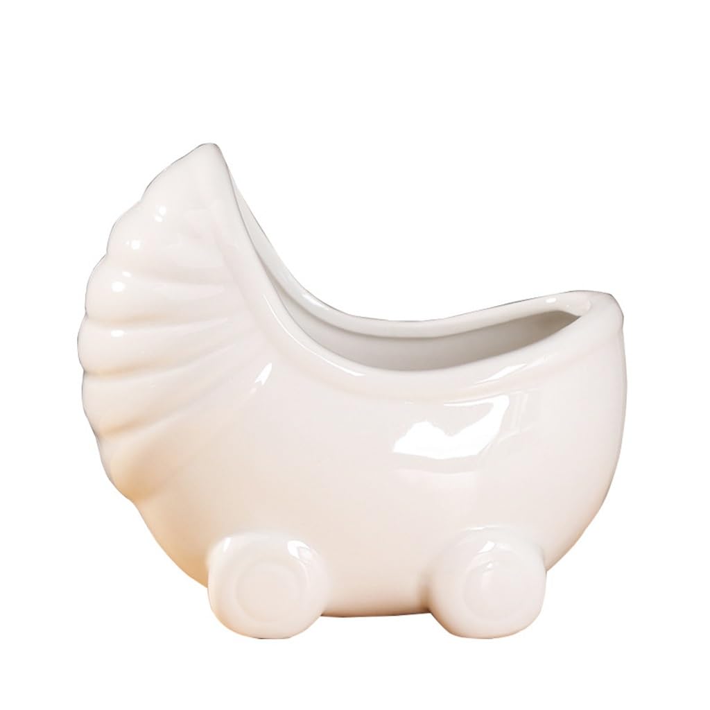 GELASIGE Flower Pots Succulent Flower Pots, White Porcelain Flower Pots For Desktop Plants, Flower Pots For Gardens Outdoor Flower Pots