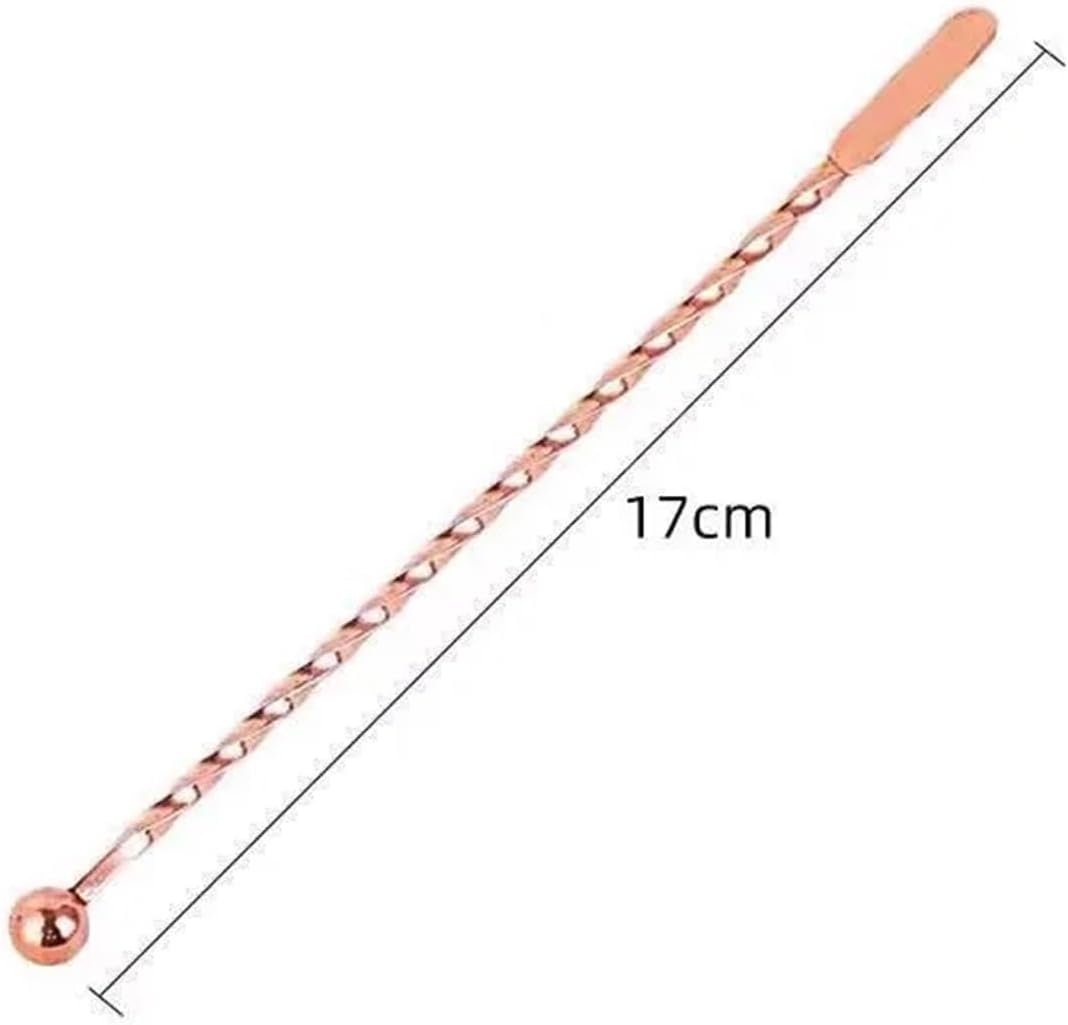 Drink Stirrer Stainless Steel Cocktail Drink Mixer Bar Stirring Mixing Sticks Puddler Muddler Ladle Stirrer Swizzle Sticks(2pcs Gold K)