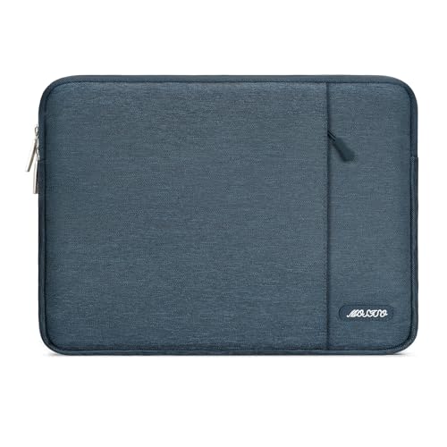 Image of MOSISO Laptop Case 16 inch, 15-15.6 inch Laptop Sleeve Compatible with MacBook Pro 16 M4 M3 M2 M1, HP Acer Dell Lenovo ASUS Notebook, Polyester Vertical Computer Sleeve Bag with Pocket, Haze Blue