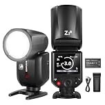 NEEWER Z2-C 2.4G TTL Round Head Flash Speedlite for Canon, 76Ws 1/8000s HSS Speedlight with Upgraded UI, 2 Adjustable Modeling Lamps, TTL/M Quick TCM Switch, 7.2V/3000mAh Battery, 600 Full Power Flash